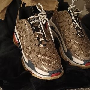 Balenciaga Brown Multi-Accent Triple S Sneakers